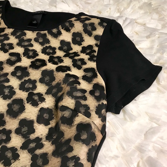 ANN TAYLOR  gold and black cheetah print top - Picture 3 of 5